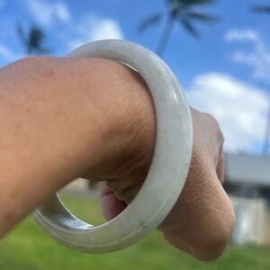 Authentic Jade Bangle Burmese Grade A Natural  White/Greenish/Beige  Vintage